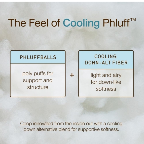 Coop Home Goods Essence Cooling Down Alternative Pillows Set of 2, Queen Size - Picture 3 of 15